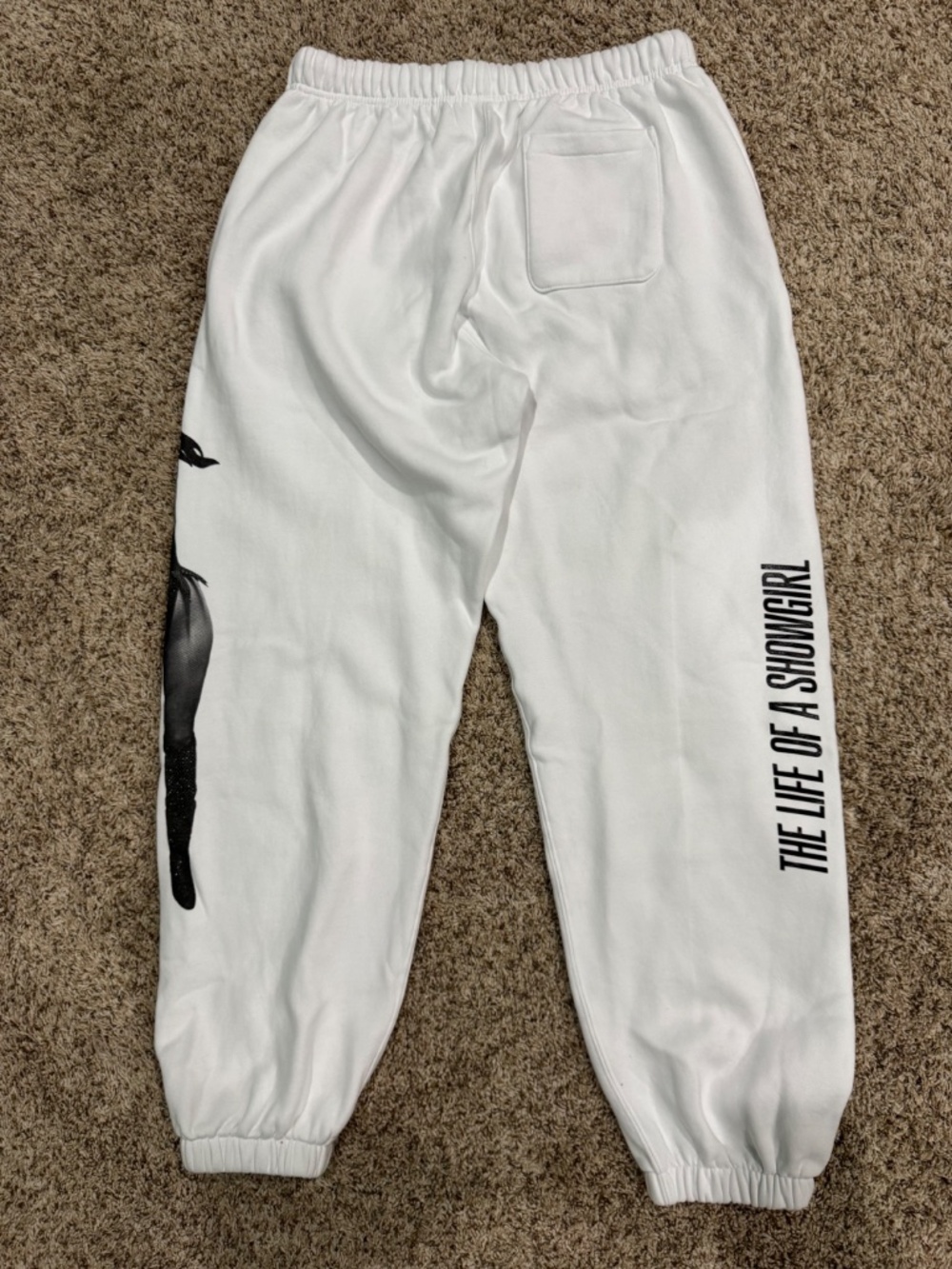 Taylor Swift "The Life of a Showgirl" Shiny Bug White Sweatpants size Large NEW - Picture 4 of 6